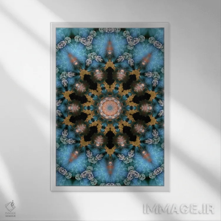 تابلو دکوراتیو کالیودوسکوپ شاهدانه شماره ۱۸ اثر نائوم دورخمان - نمای قابدار سفید