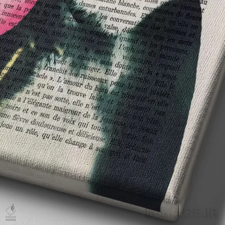 تابلو دکوراتیو پاندا با آدامس بادکنکی اثر کوکو د پاریس - نمای نزدیک بافت بوم