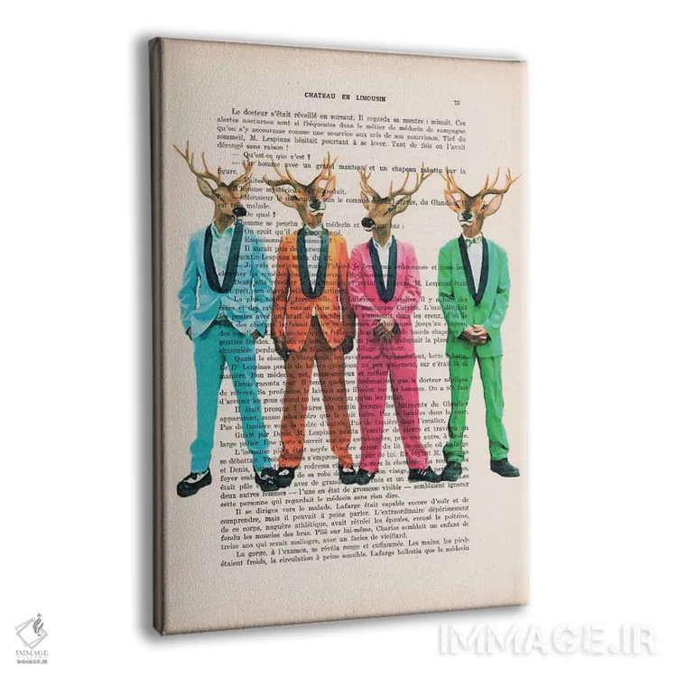 تابلو دکوراتیو گوزن راک اند رول اثر کوکو د پاریس - نمای پرسپکتیو محصول