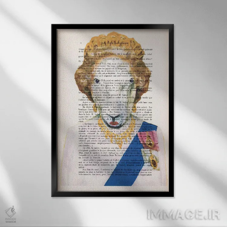 تابلو دکوراتیو بز ملکه الیزابت اثر کوکو د پاریس - نمای قابدار مشکی