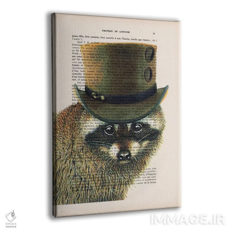 تابلو دکوراتیو راکون به سبک استیم پانک اثر کوکو د پاریس - نمای پرسپکتیو محصول