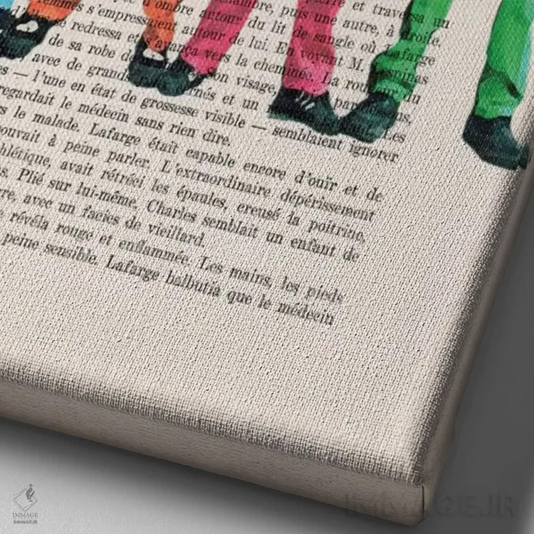 تابلو دکوراتیو گوزن راک اند رول اثر کوکو د پاریس - نمای نزدیک بافت بوم