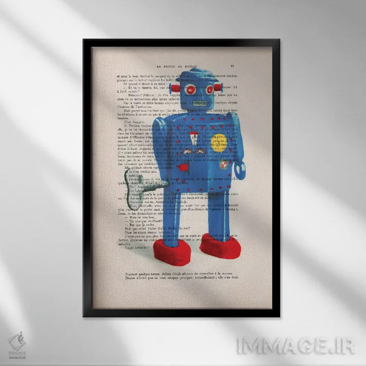 تابلو دکوراتیو ربات ۲ اثر کوکو د پاریس - نمای قابدار مشکی