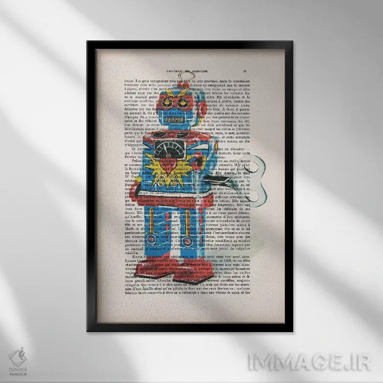 تابلو دکوراتیو ربات ۱ اثر کوکو د پاریس - نمای قابدار مشکی