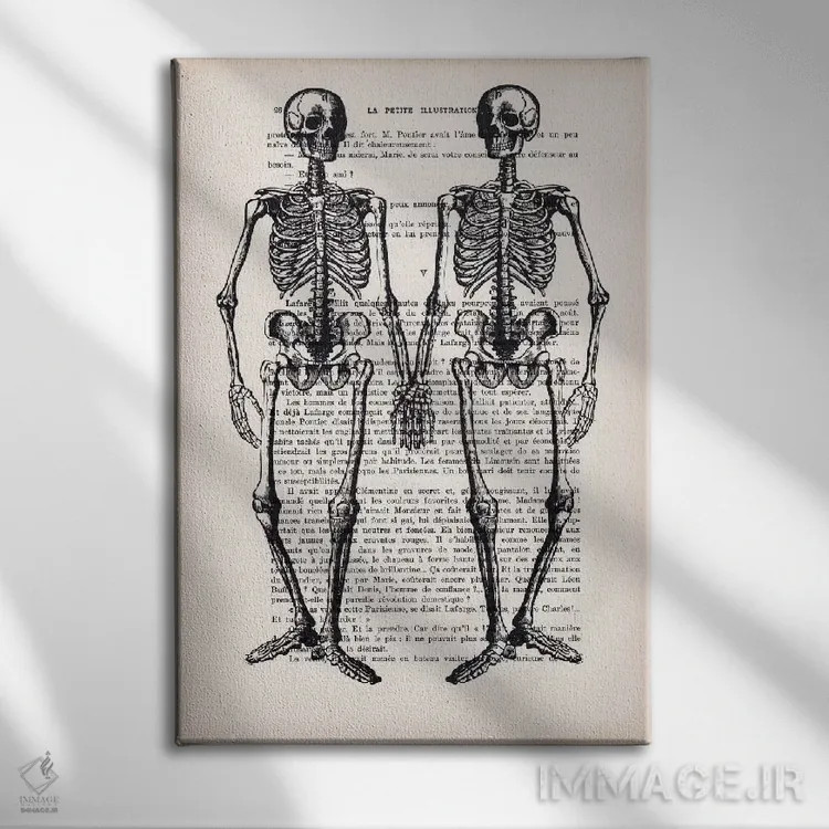 تابلو دکوراتیو دوستان اسکلت وار اثر کوکو د پاریس - نمای روبهرو روی دیوار