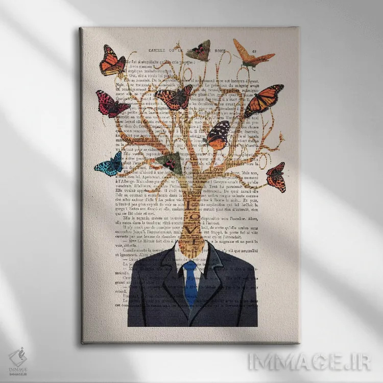 تابلو دکوراتیو مرد درختی اثر کوکو د پاریس - نمای روبهرو روی دیوار