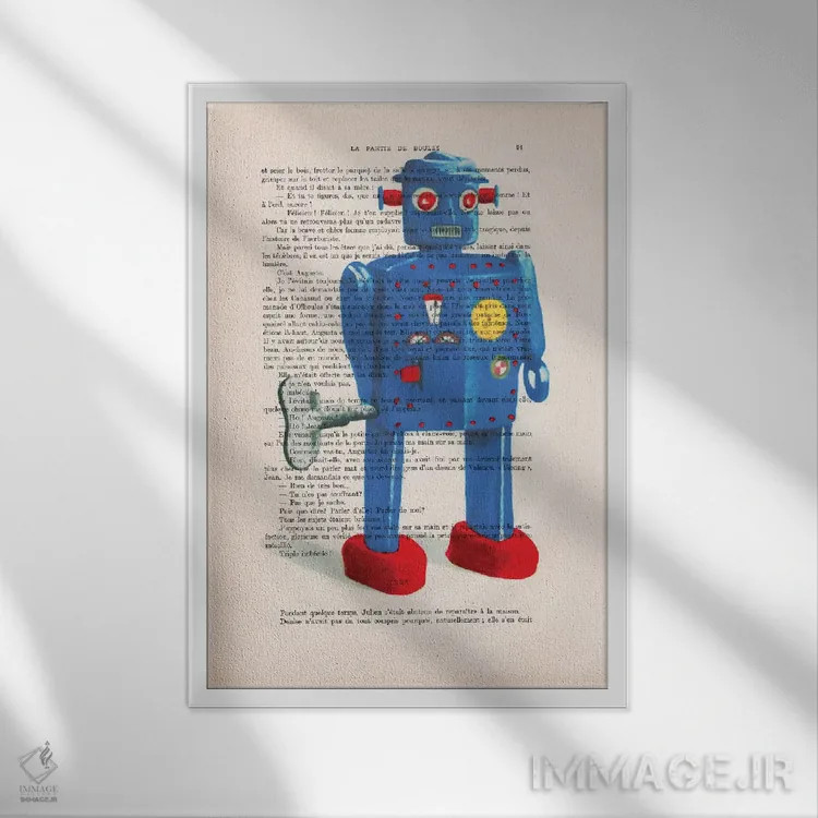 تابلو دکوراتیو ربات ۲ اثر کوکو د پاریس - نمای قابدار سفید