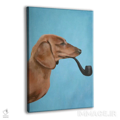 تابلو مدرن داشهاند در حال دود کردن پیپ اثر کوکو د پاریس - نمای پرسپکتیو محصول