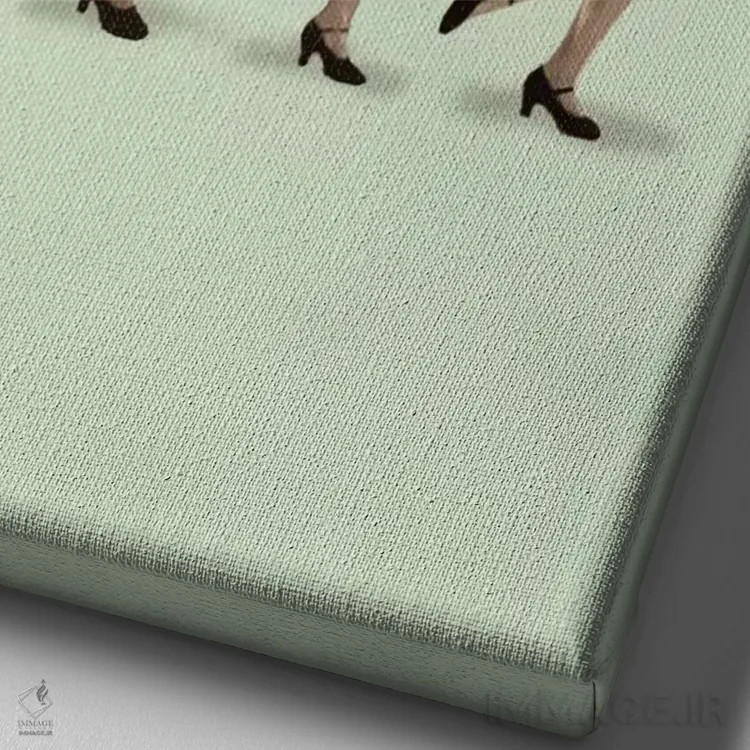 تابلو دکوراتیو شترمرغ های رقصنده اثر کوکو د پاریس - نمای نزدیک بافت بوم