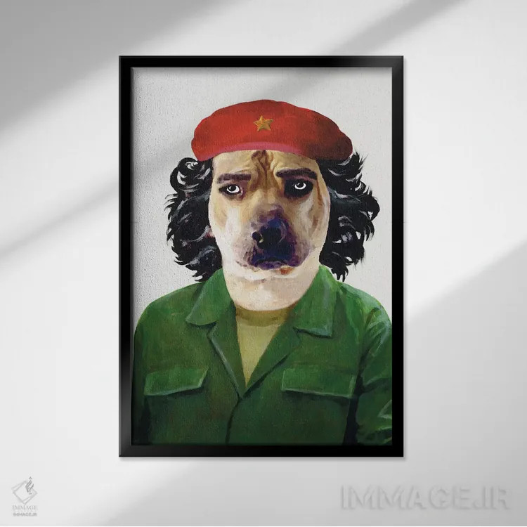 تابلو دکوراتیو چه گوارا اثر کوکو د پاریس - نمای قابدار مشکی