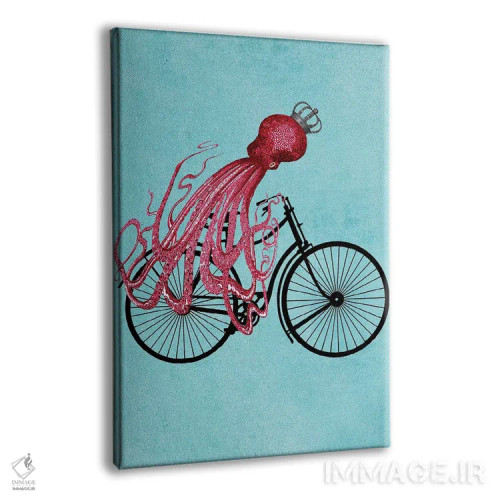 تابلو دکوراتیو اختاپوس روی دوچرخه اثر کوکو د پاریس - نمای پرسپکتیو محصول