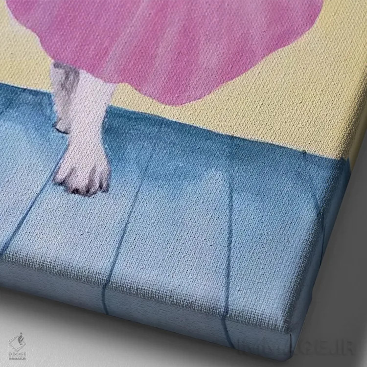 تابلو دکوراتیو بولداگ بالرین اثر کوکو د پاریس - نمای نزدیک بافت بوم