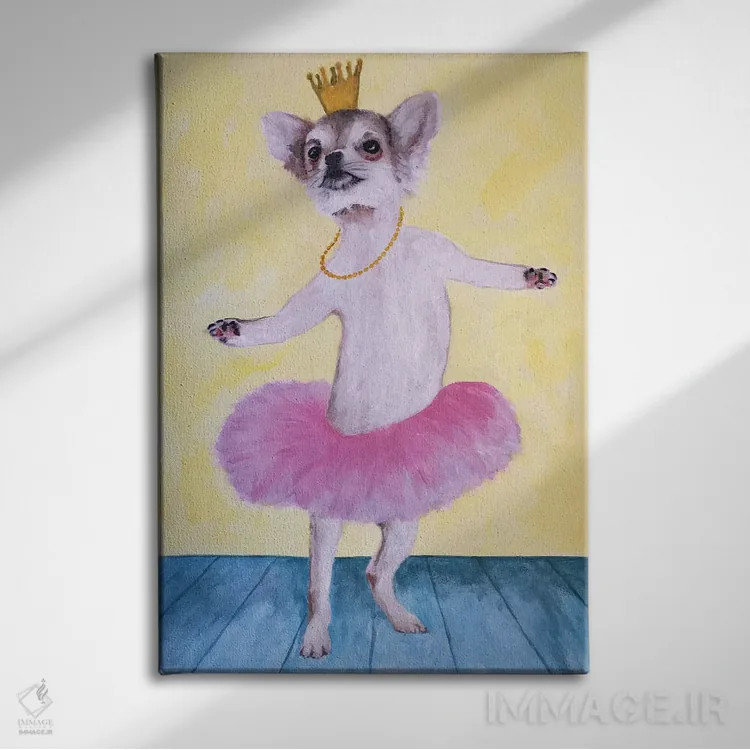 تابلو دکوراتیو چی واوا بالرین اثر کوکو د پاریس - نمای روبهرو روی دیوار