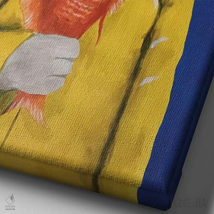 تابلو دکوراتیو گربه با ماهی اثر کوکو د پاریس - نمای نزدیک بافت بوم