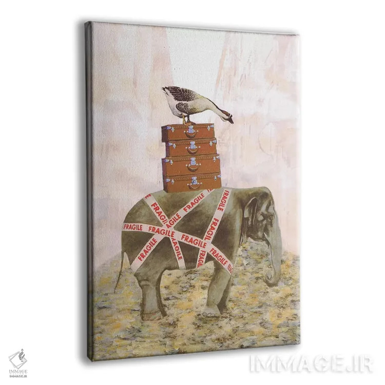 تابلو دکوراتیو فیل با غاز اثر کوکو د پاریس - نمای پرسپکتیو محصول