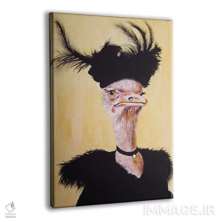 تابلو دکوراتیو شترمرغ جت ست اثر کوکو د پاریس - نمای پرسپکتیو محصول