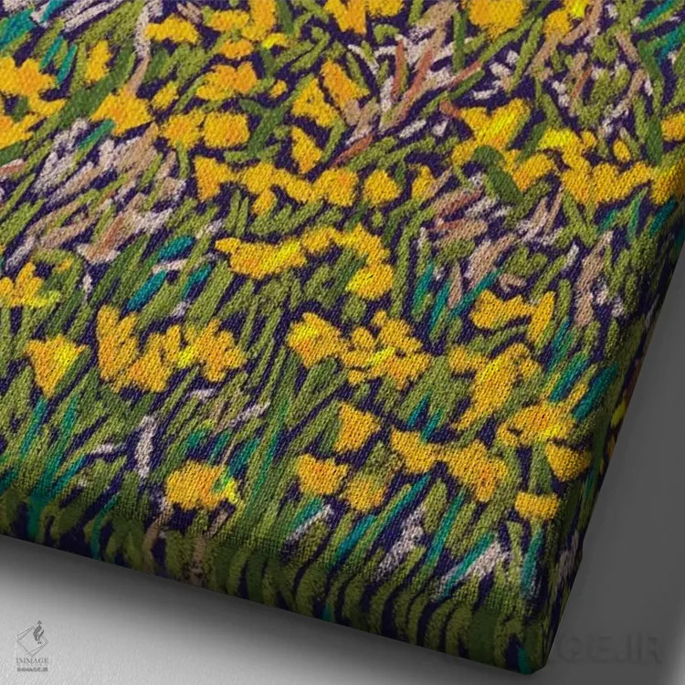 تابلو دکوراتیو شترمرغ جت ست اثر کوکو د پاریس - نمای نزدیک بافت بوم