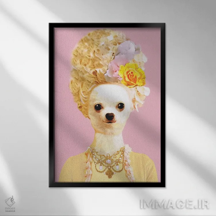 تابلو دکوراتیو ماری آنتوانت اثر کوکو د پاریس - نمای قابدار مشکی