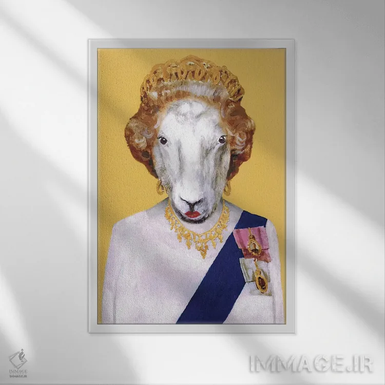 تابلو دکوراتیو ملکه الیزابت اثر کوکو د پاریس - نمای قابدار سفید