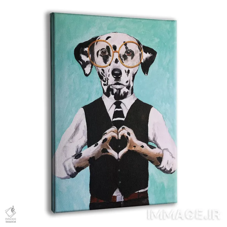 تابلو دکوراتیو دالماتین با علامت قلب اثر کوکو د پاریس - نمای پرسپکتیو محصول