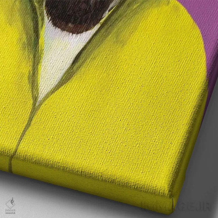 تابلو دکوراتیو بز با ظاهر والتر وایت اثر کوکو د پاریس - نمای نزدیک بافت بوم