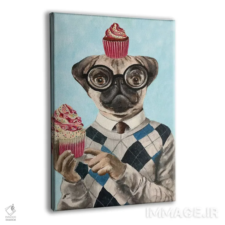 تابلو دکوراتیو پاگ با کیک های کوچک اثر کوکو د پاریس - نمای پرسپکتیو محصول