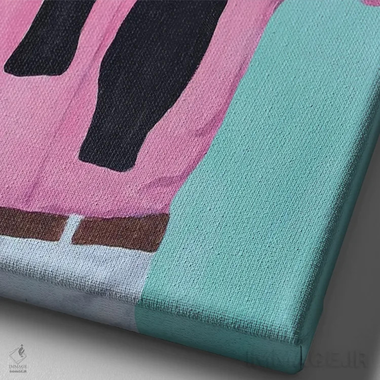 تابلو دکوراتیو چی واوا دارد تو را نگاه می کند اثر کوکو د پاریس - نمای نزدیک بافت بوم