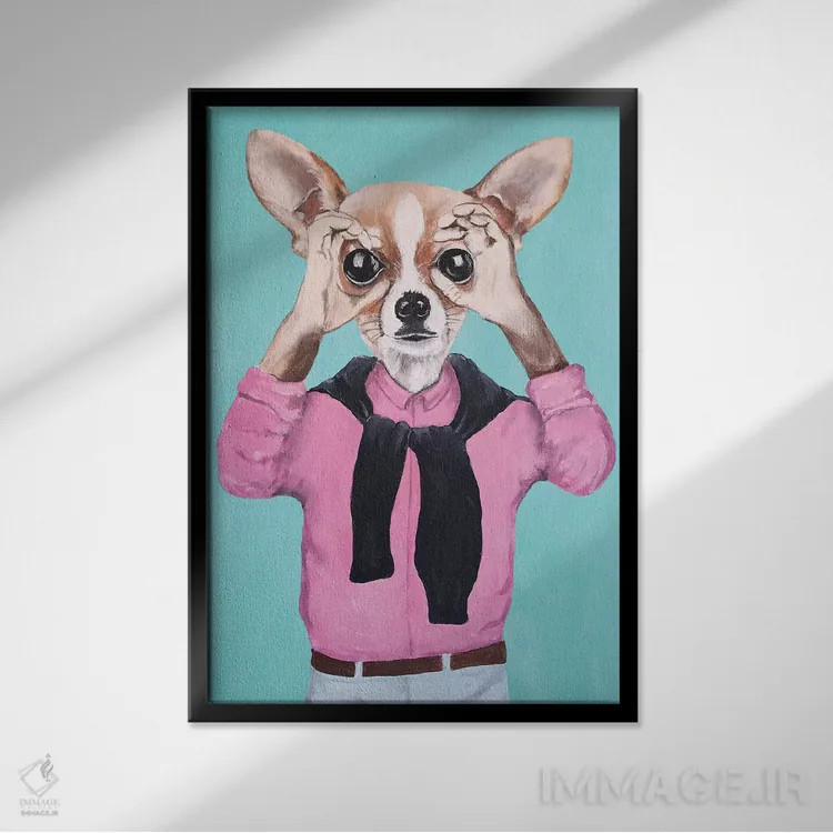 تابلو دکوراتیو چی واوا دارد تو را نگاه می کند اثر کوکو د پاریس - نمای قابدار مشکی