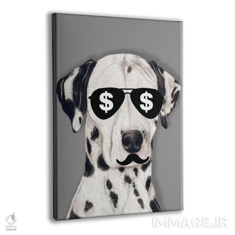 تابلو دکوراتیو دالماتین دلارها اثر کوکو د پاریس - نمای پرسپکتیو محصول
