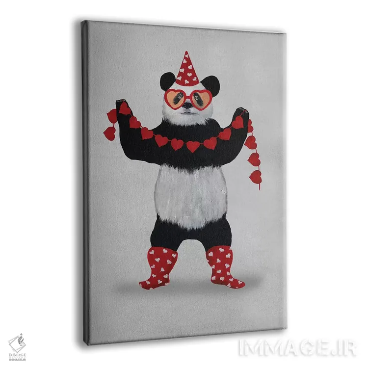 تابلو دکوراتیو مهمانی پانداها اثر کوکو د پاریس - نمای پرسپکتیو محصول