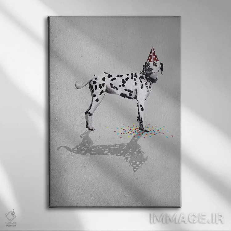 تابلو دکوراتیو مهمانی دالماتینی اثر کوکو د پاریس - نمای روبهرو روی دیوار