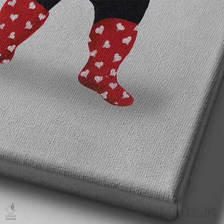 تابلو دکوراتیو مهمانی پانداها اثر کوکو د پاریس - نمای نزدیک بافت بوم