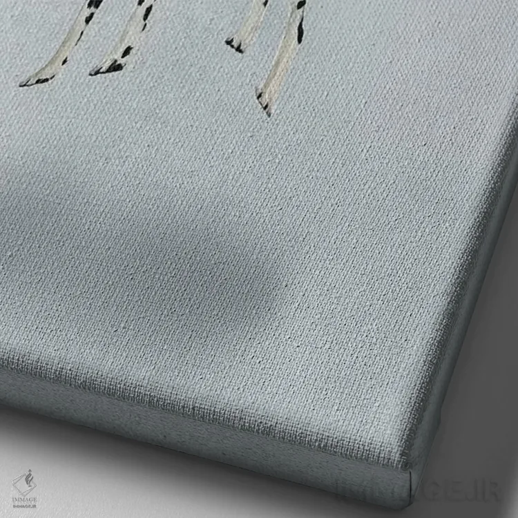 تابلو دکوراتیو دالماتین با چتر نجات اثر کوکو د پاریس - نمای نزدیک بافت بوم