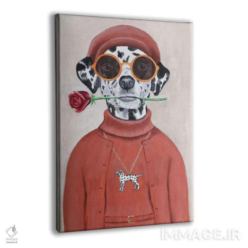 تابلو دکوراتیو دالماتین با گل رز اثر کوکو د پاریس - نمای پرسپکتیو محصول