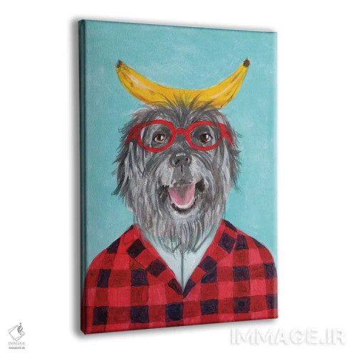 تابلو دکوراتیو سگ چوپان با موز اثر کوکو د پاریس - نمای پرسپکتیو محصول