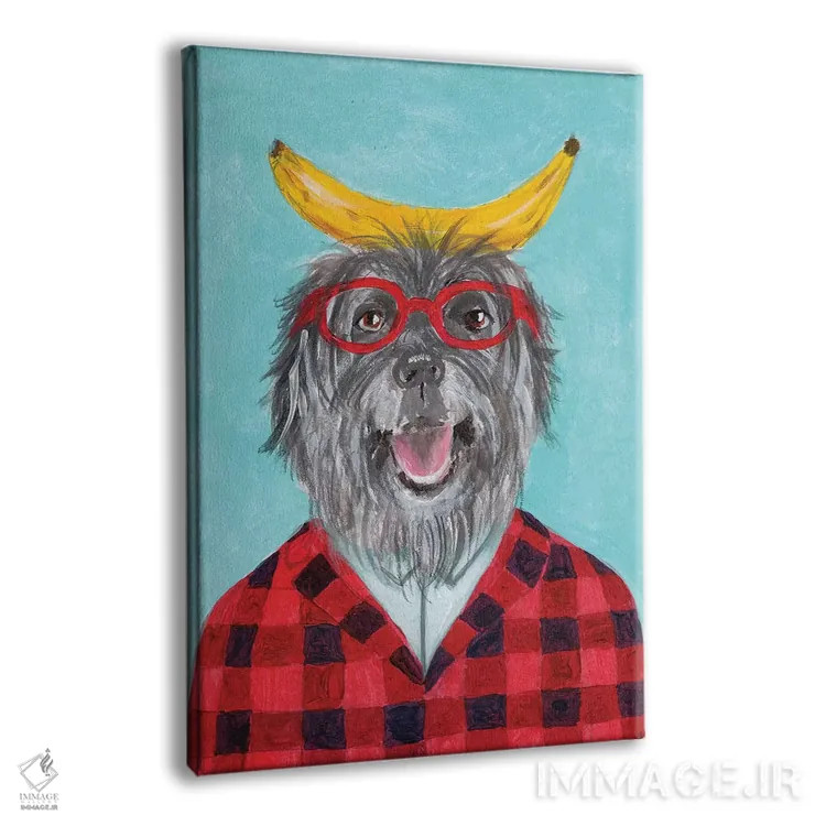 تابلو دکوراتیو سگ چوپان با موز اثر کوکو د پاریس - نمای پرسپکتیو محصول