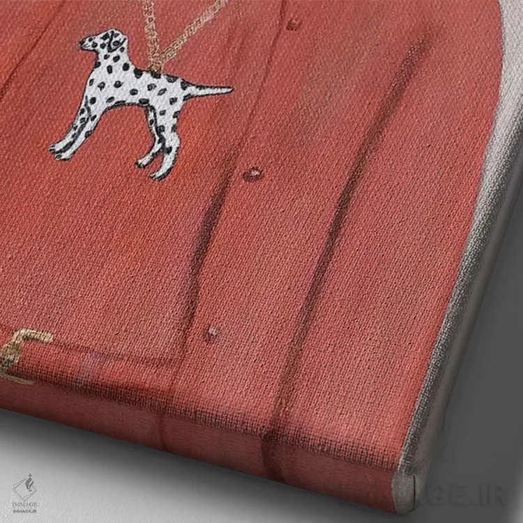 تابلو دکوراتیو دالماتین با گل رز اثر کوکو د پاریس - نمای نزدیک بافت بوم