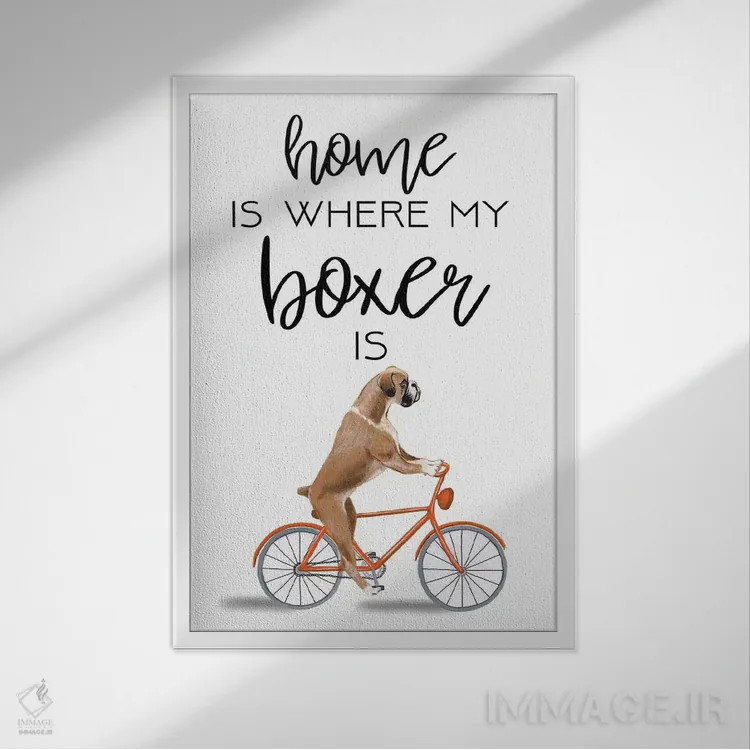 تابلو دکوراتیو باکسر اثر کوکو د پاریس - نمای قابدار سفید