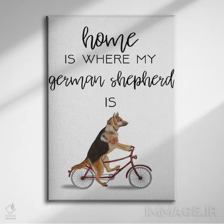 تابلو دکوراتیو ژرمن شپرد اثر کوکو د پاریس - نمای روبهرو روی دیوار