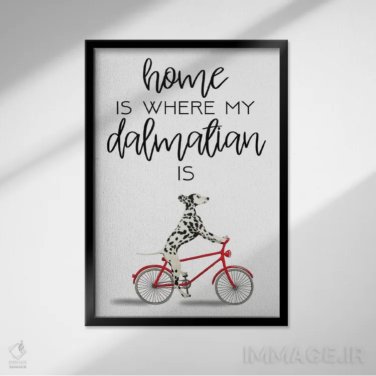 تابلو دکوراتیو دالماتین اثر کوکو د پاریس - نمای قابدار مشکی