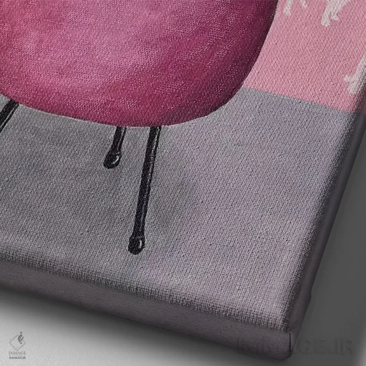 تابلو دکوراتیو بولداگ روی پوف اثر کوکو د پاریس - نمای نزدیک بافت بوم