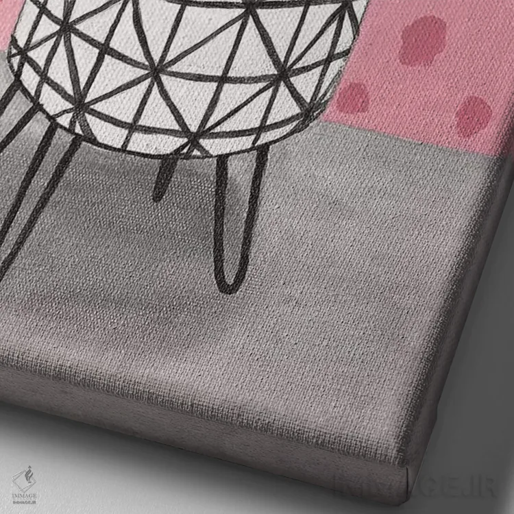 تابلو دکوراتیو دالماتین روی پوف اثر کوکو د پاریس - نمای نزدیک بافت بوم