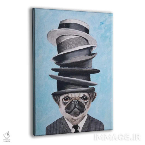 تابلو دکوراتیو پاگ با چند کلاه روی هم اثر کوکو د پاریس - نمای پرسپکتیو محصول