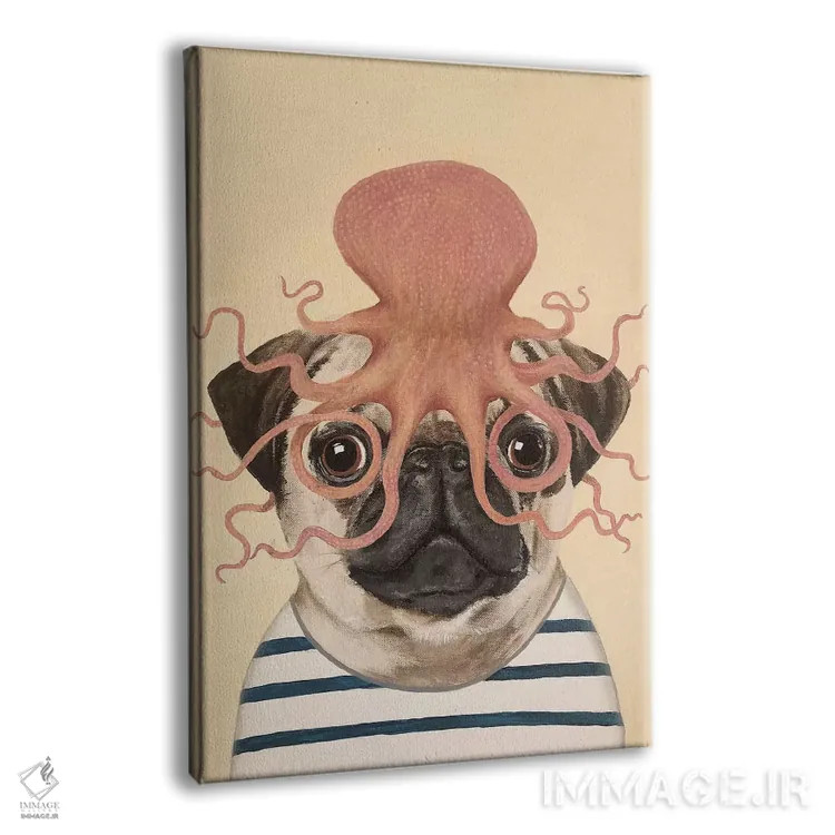 تابلو دکوراتیو پاگ با هشت پا اثر کوکو د پاریس - نمای پرسپکتیو محصول