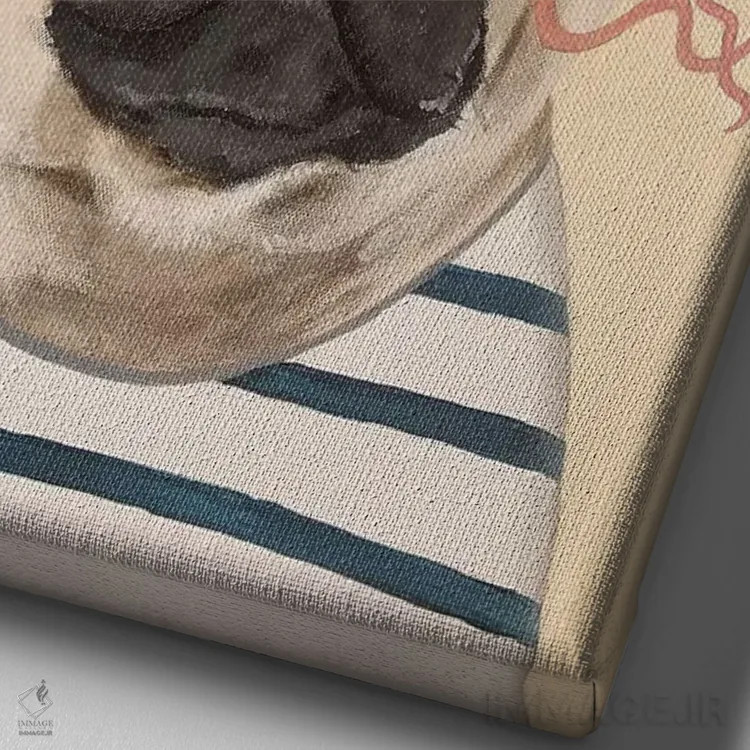 تابلو دکوراتیو پاگ با هشت پا اثر کوکو د پاریس - نمای نزدیک بافت بوم