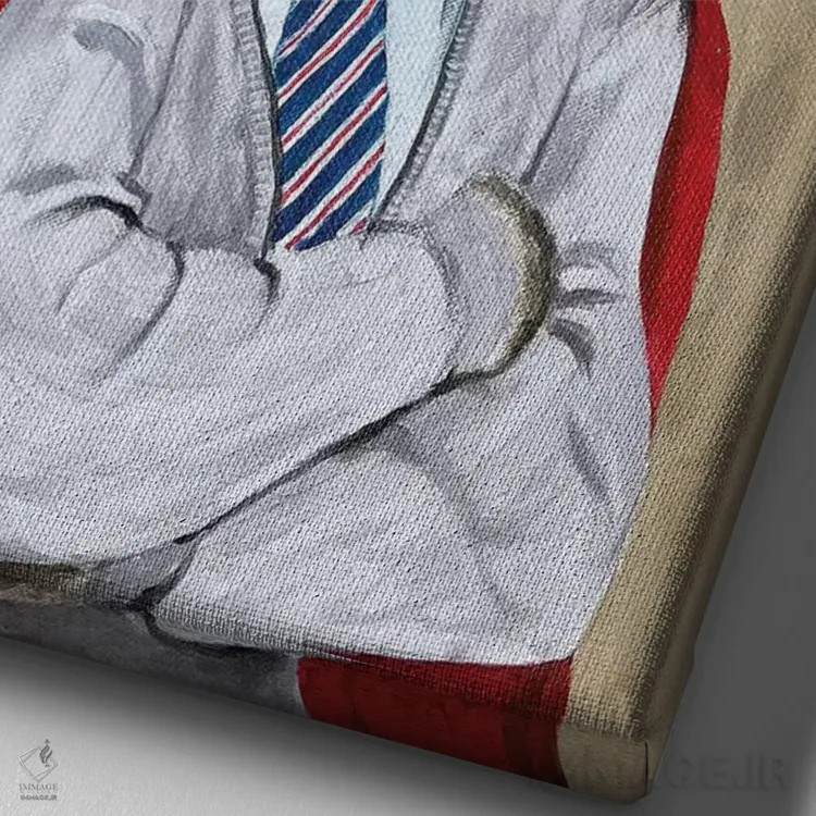 تابلو دکوراتیو خرگوش سوپرمن اثر کوکو د پاریس - نمای نزدیک بافت بوم