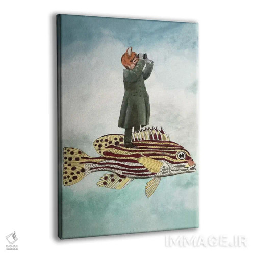 تابلو دکوراتیو گربه ماهی اثر کوکو د پاریس - نمای پرسپکتیو محصول