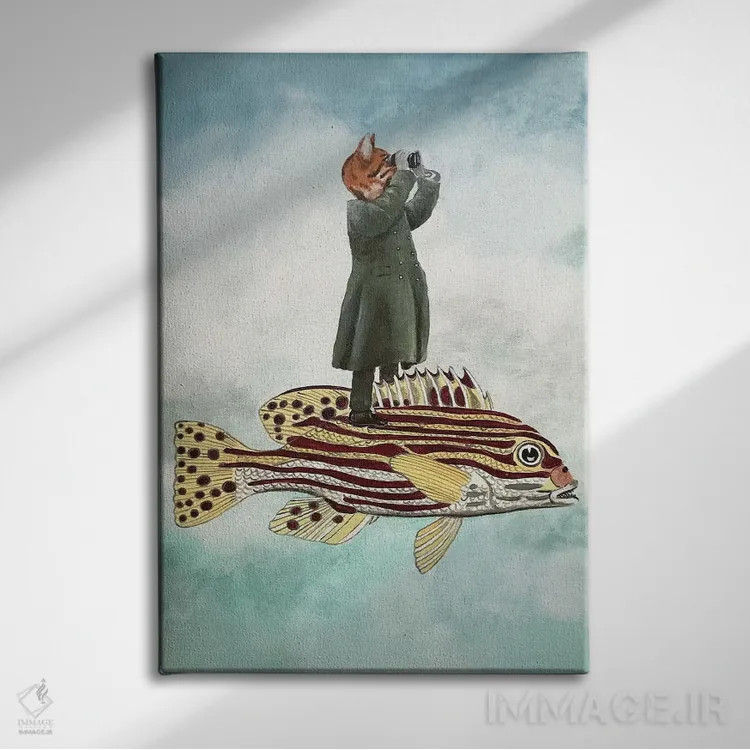 تابلو دکوراتیو گربه ماهی اثر کوکو د پاریس - نمای روبهرو روی دیوار