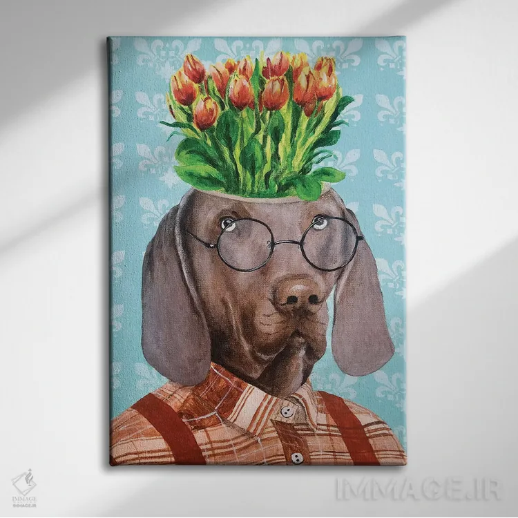 تابلو دکوراتیو وایمارانر با گل ها اثر کوکو د پاریس - نمای روبهرو روی دیوار