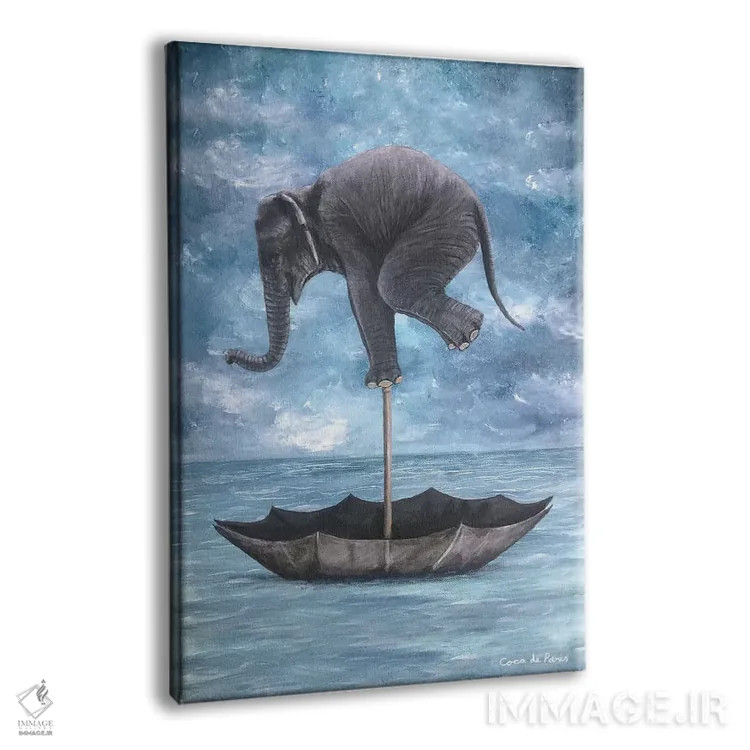 تابلو دکوراتیو فیل در تعادل اثر کوکو د پاریس - نمای پرسپکتیو محصول